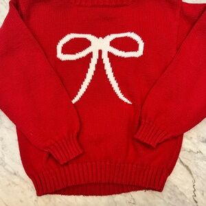 Red Sweater with Bow Design
